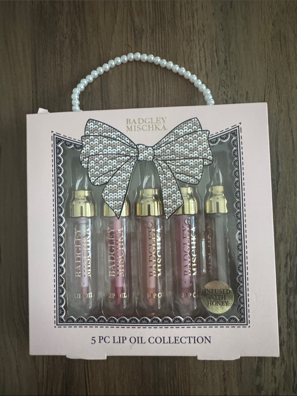 Badgley Mischka 5-Pc Lip Oil Set in Pink and Clear Glosses